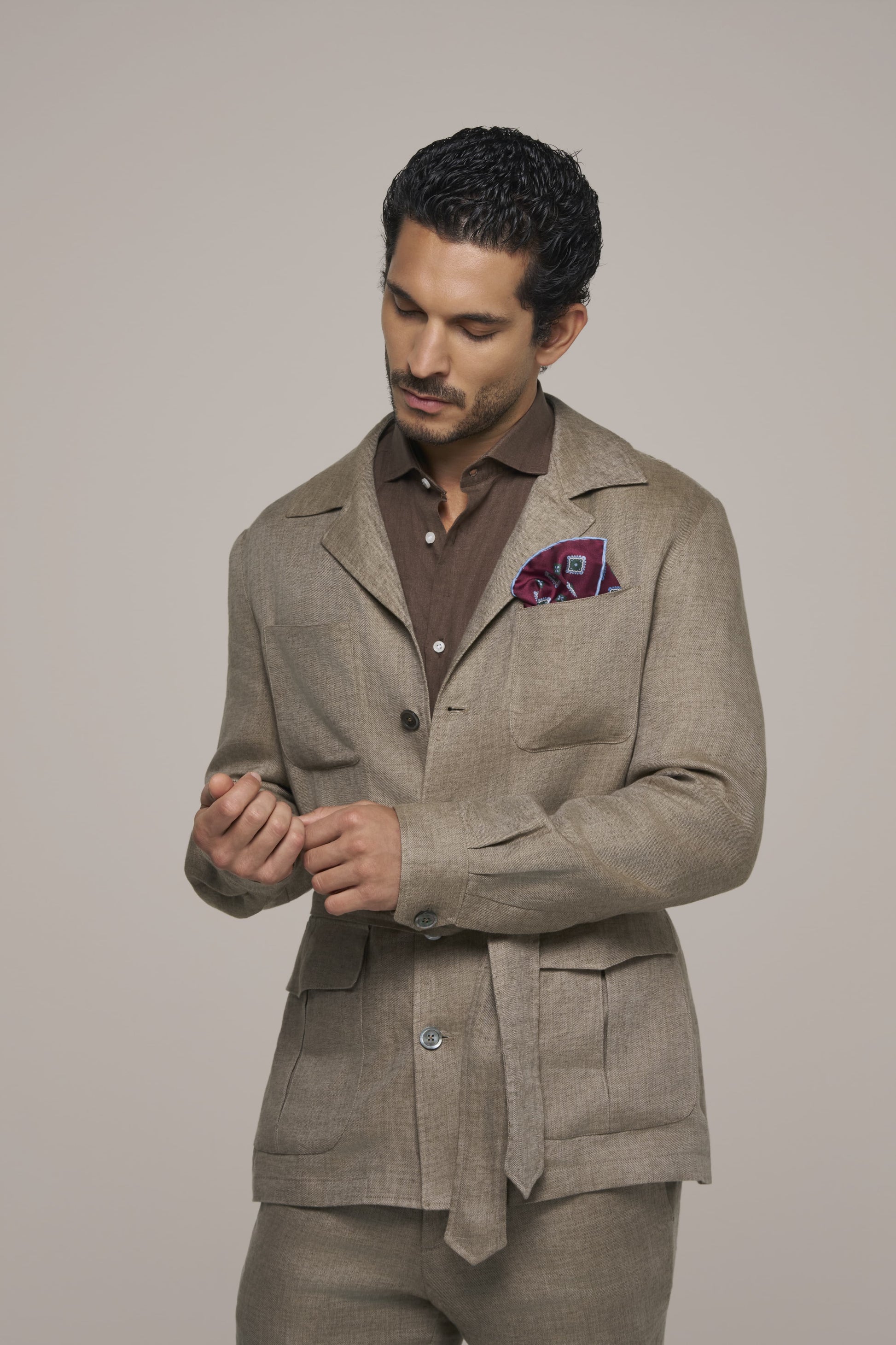 SAFARI JACKET LINEN SAND