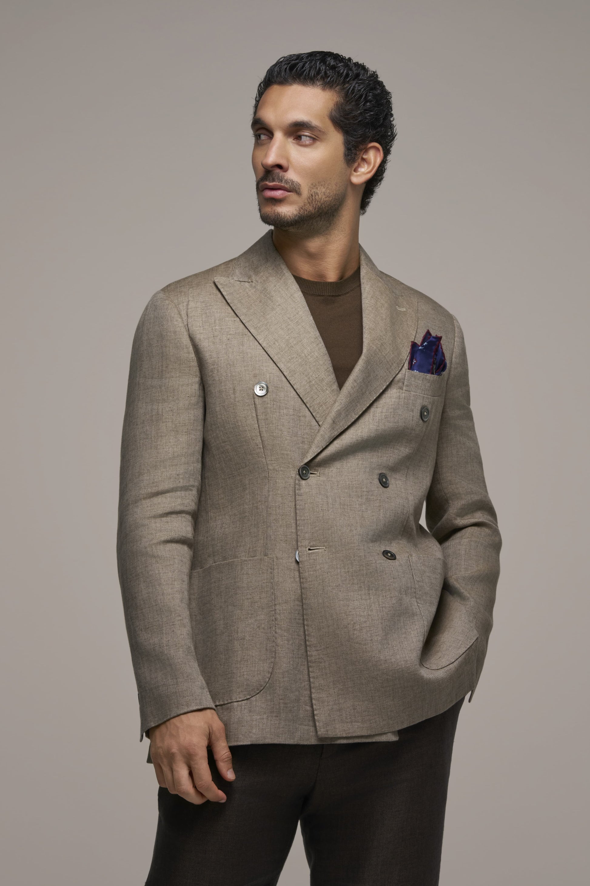DOUBLE BREST JACKET SAND