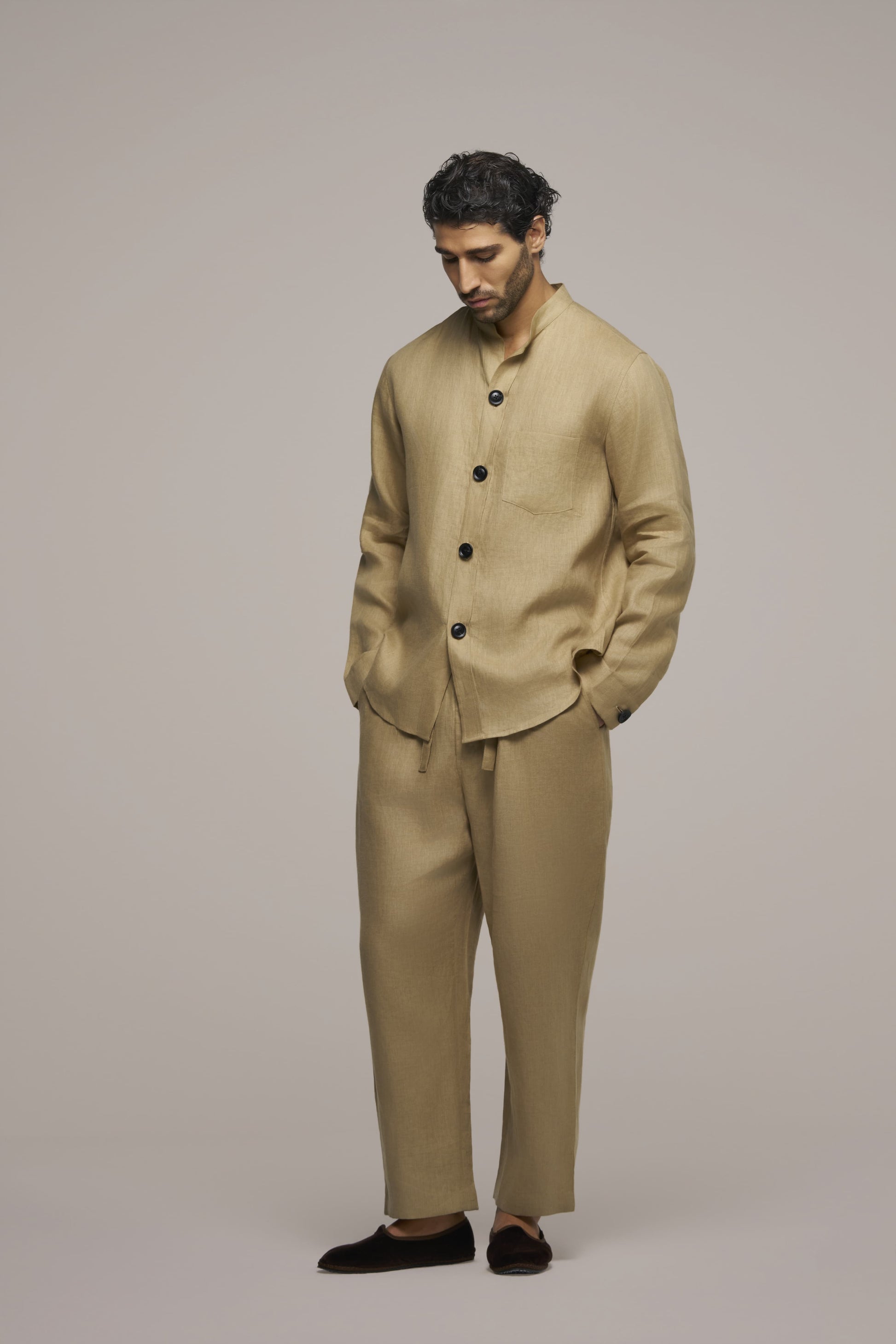 OVERSIZE COMFORT TROUSER GOLD SAND