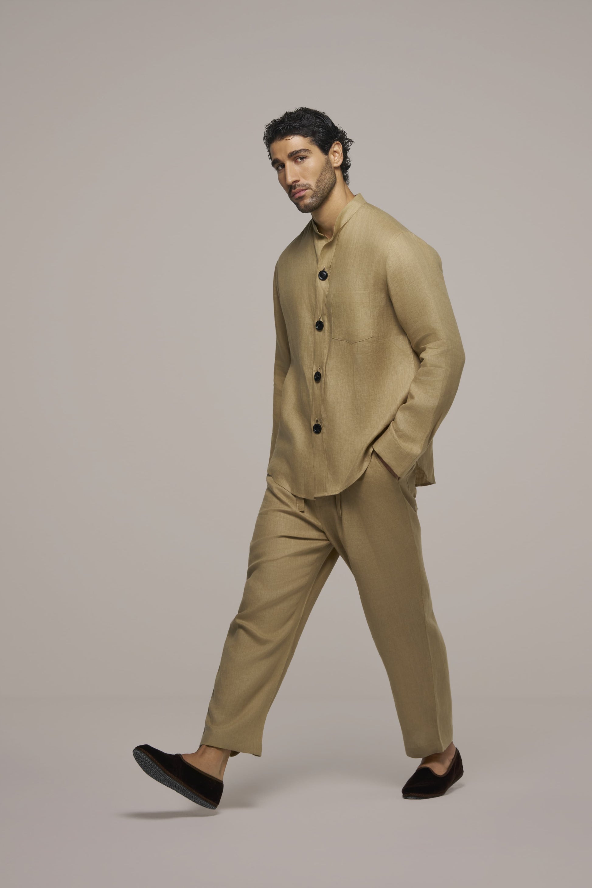 OVERSIZE COMFORT TROUSER GOLD SAND
