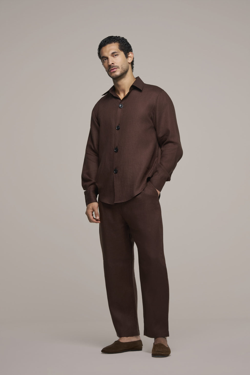 OVERSIZE COMFORT TROUSER BURNT BROWN