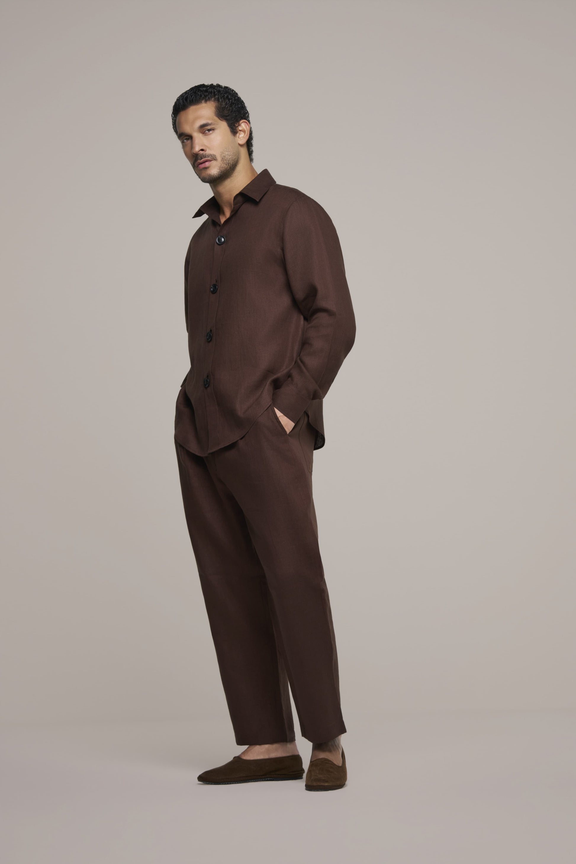 OVERSIZE COMFORT TROUSER BURNT BROWN